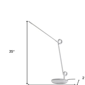 35" White Metal Novelty Desk Table Lamp