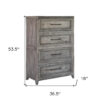 37" Brown Solid Wood Four Drawer Chest