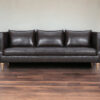 85" Dark Brown And Brown Leather Sofa