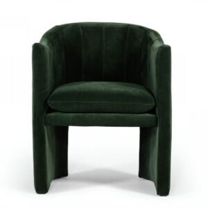 Dark Green Velvet Modern Curvilinear Dining Chair