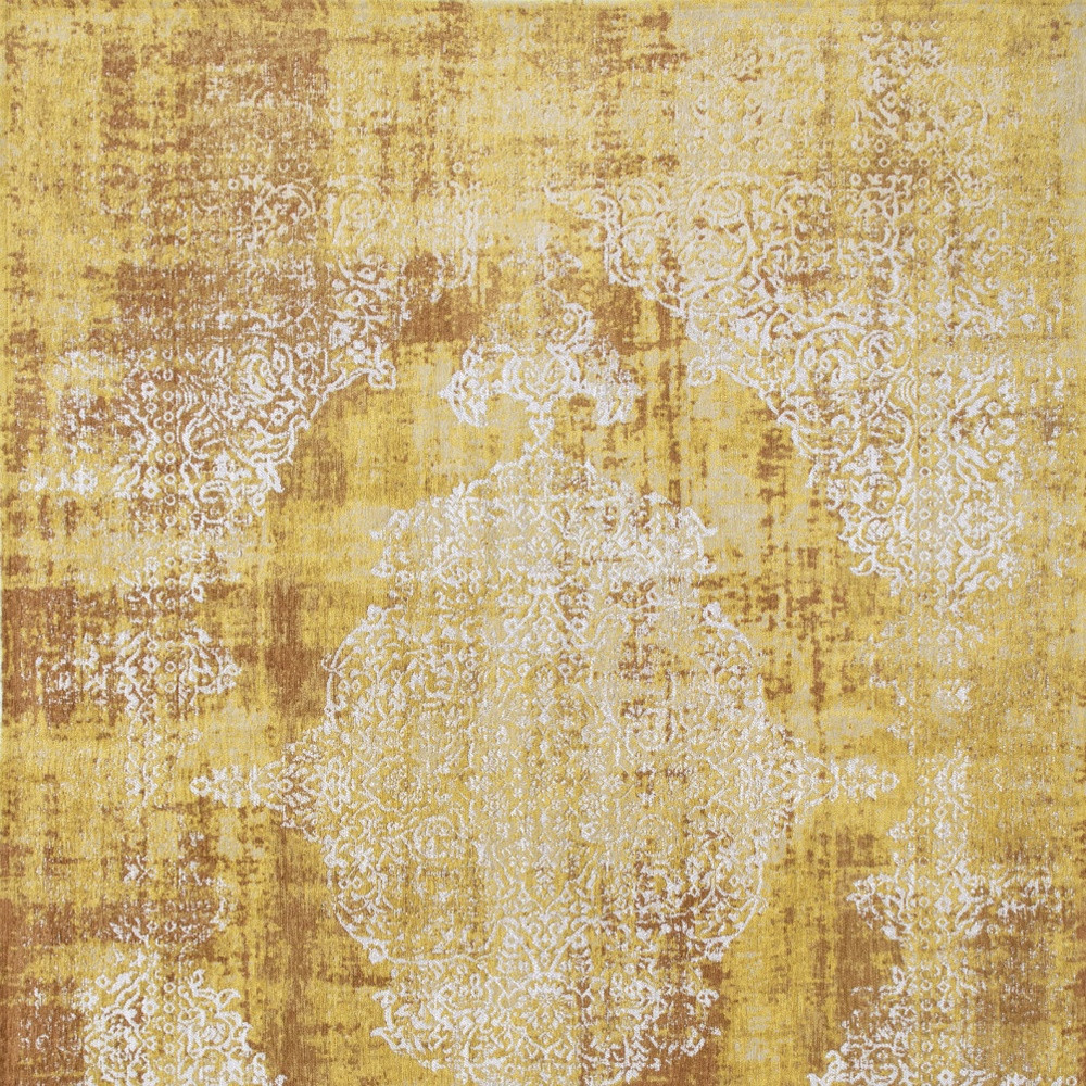 8' x 11' Yellow and Brown Oriental Non Skid Area Rug