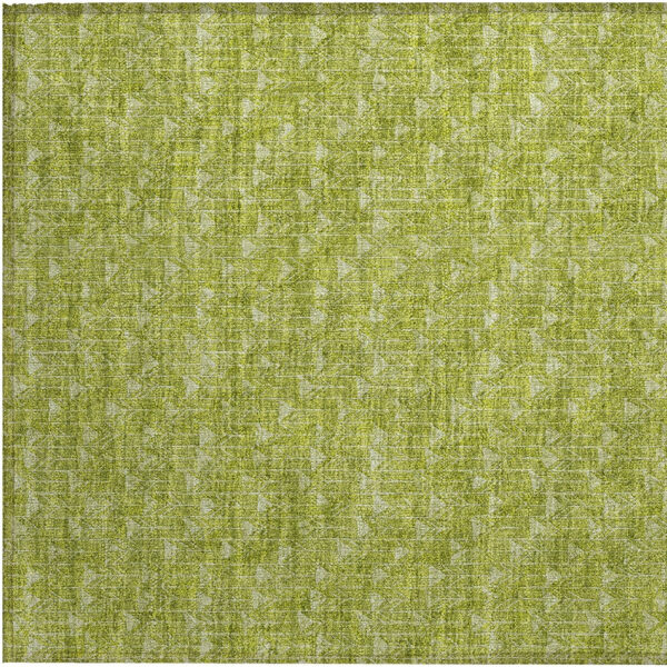 2' X 3' Moss Green Geometric Washable Non Skid Indoor Outdoor Area Rug