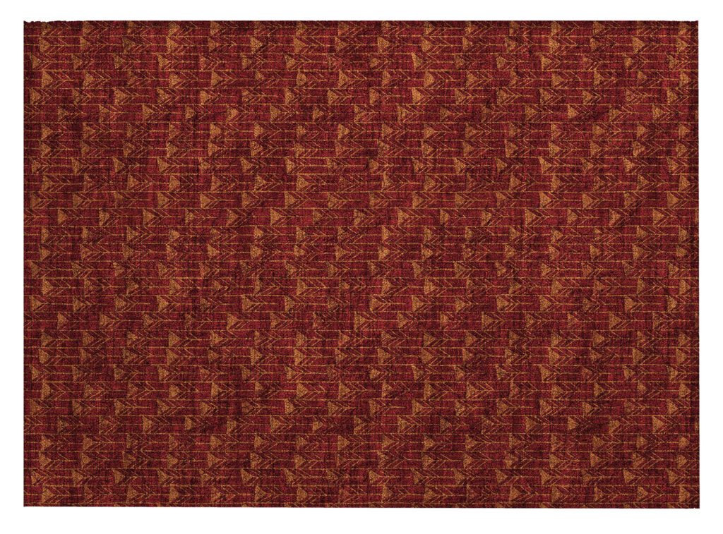 2' X 3' Burgundy Geometric Washable Non Skid Indoor Outdoor Area Rug
