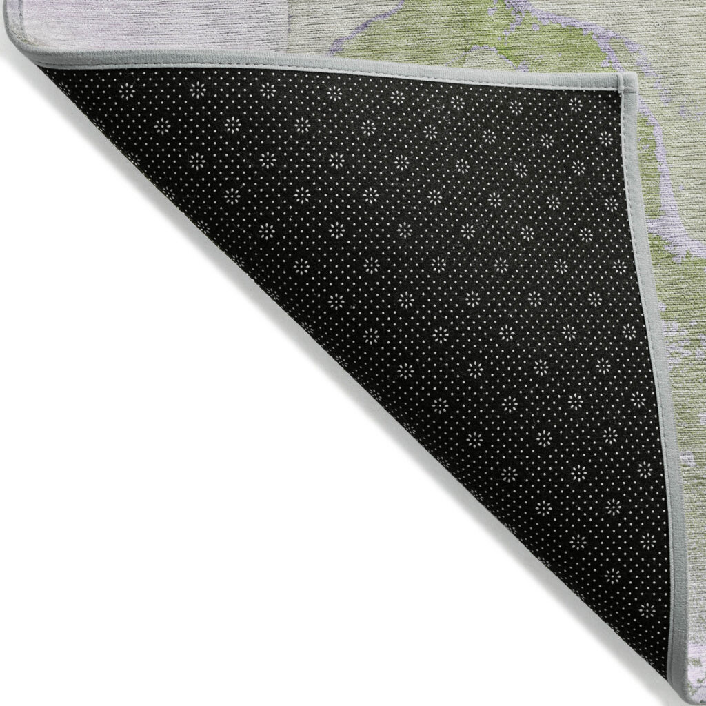 3' X 5' Purple Abstract Washable Non Skid Indoor Outdoor Area Rug