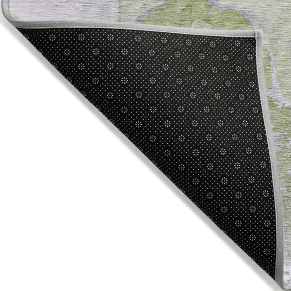 3' X 5' Purple Abstract Washable Non Skid Indoor Outdoor Area Rug