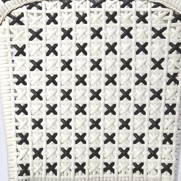 White And Brown Faux Rattan Dining Chair