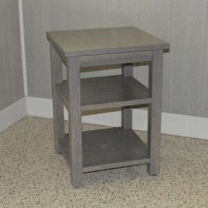 28" Gray Solid Wood Nightstand