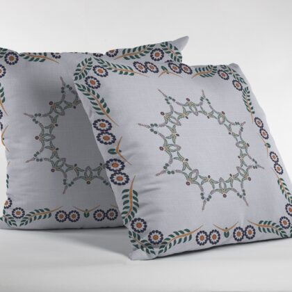 18"x18" White Zippered Suede Floral Throw Pillow