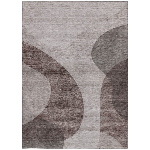 10' X 14' Brown Taupe And Beige Abstract Washable Indoor Outdoor Area Rug
