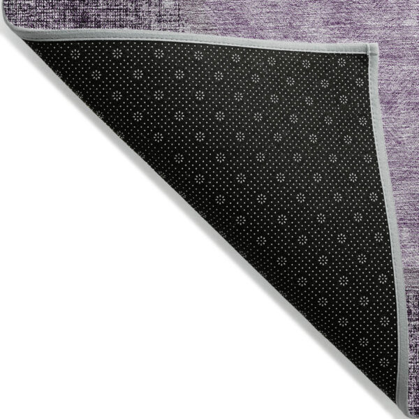 10' X 14' Eggplant Purple And Lavender Geometric Washable Indoor Outdoor Area Rug
