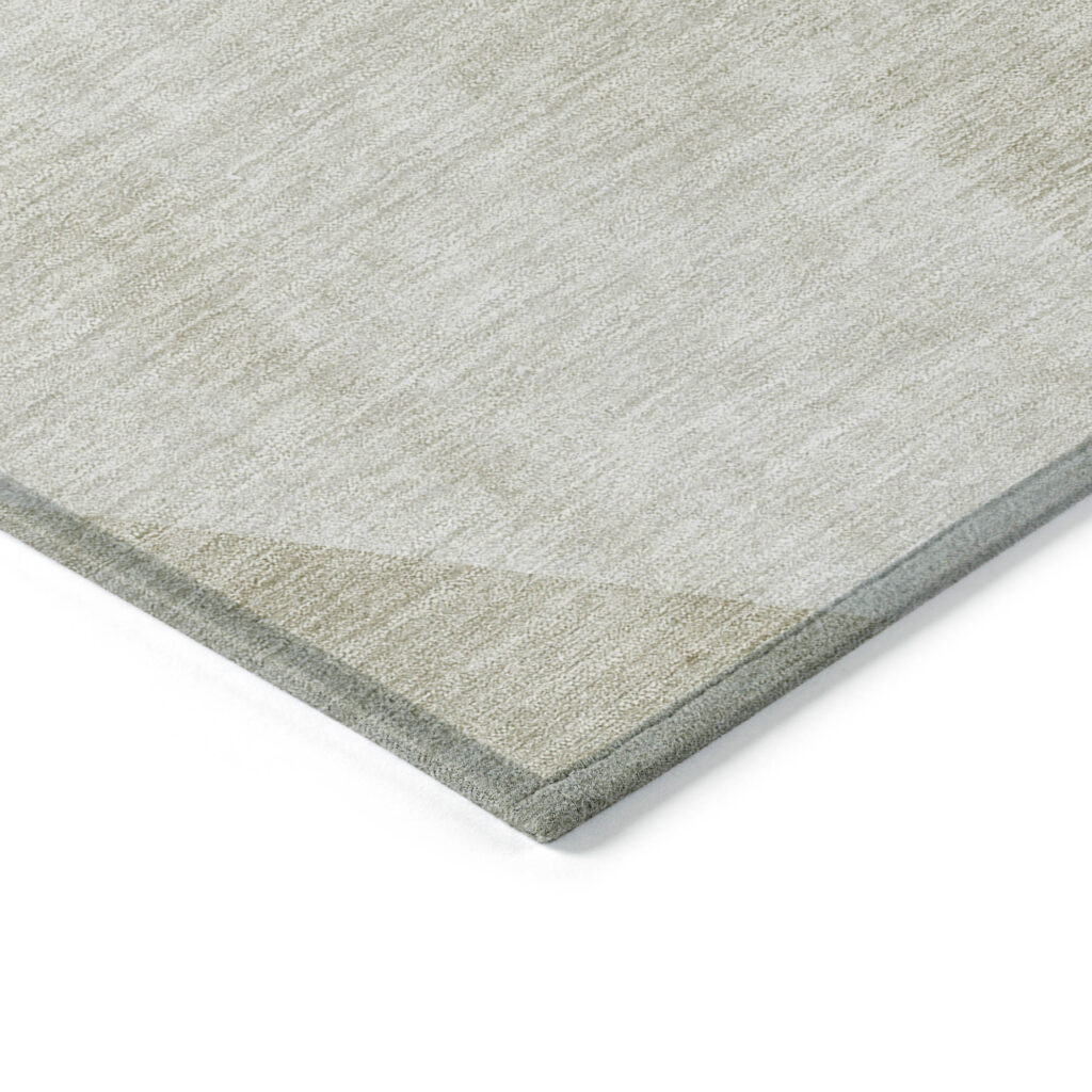 8' Beige Khaki And Taupe Round Abstract Washable Indoor Outdoor Area Rug