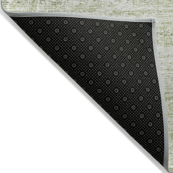 10' X 14' Artichoke Green Green And Ivory Abstract Washable Indoor Outdoor Area Rug