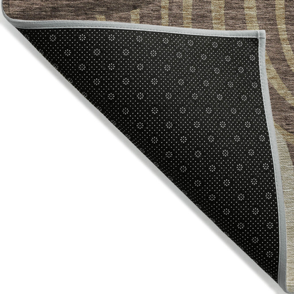 10' X 14' Brown And Taupe Abstract Washable Indoor Outdoor Area Rug