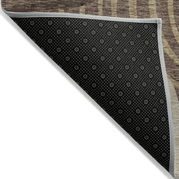 10' X 14' Brown And Taupe Abstract Washable Indoor Outdoor Area Rug