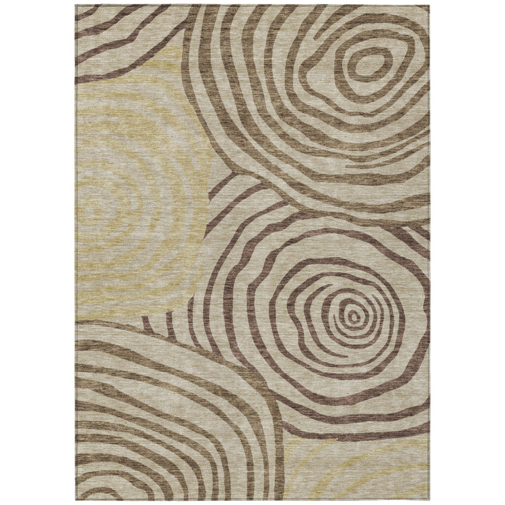 8' X 10' Brown Taupe And Beige Abstract Washable Indoor Outdoor Area Rug