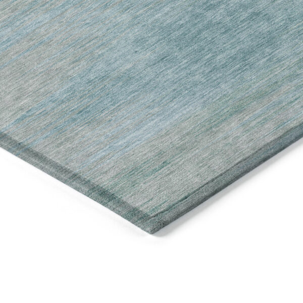 10' X 14' Aqua Teal Blue And Gray Abstract Washable Indoor Outdoor Area Rug