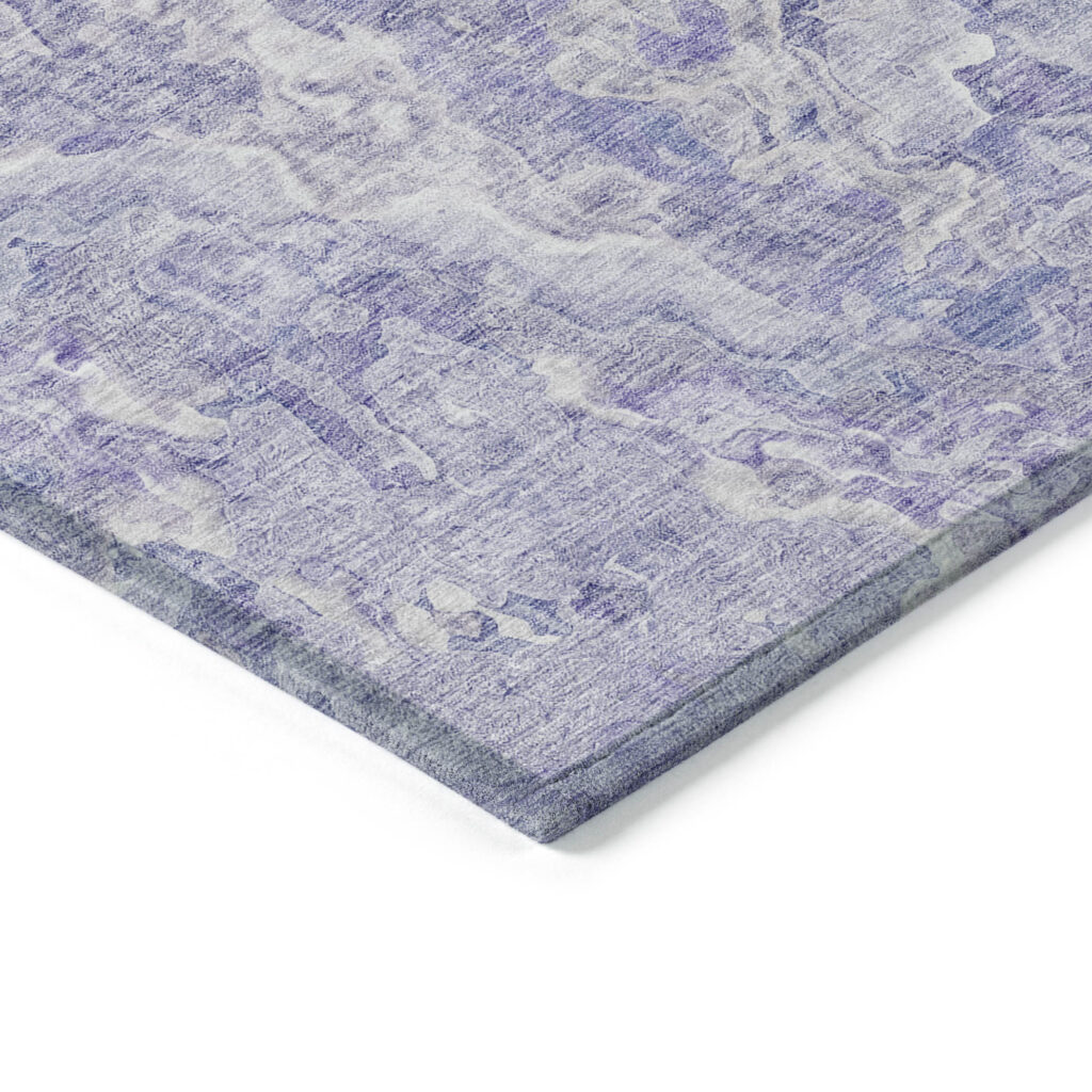 5' X 8' Plum Purple And Lavender Abstract Washable Indoor Outdoor Area Rug