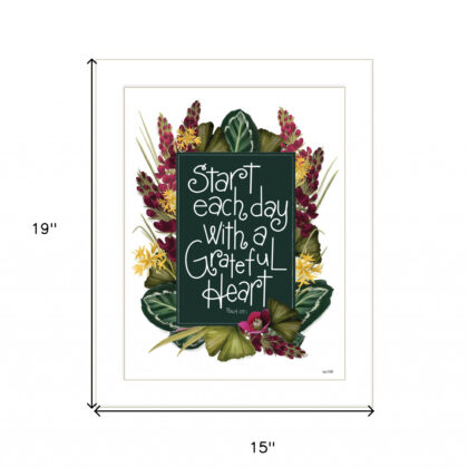Grateful Heart 3 White Framed Print Wall Art