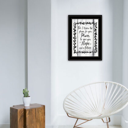 Plans To Give You Hope 2 Black Framed Print Wall Art