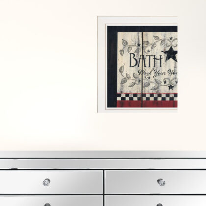 Set Of Three Hot Bath 11 White Framed Print Wall Art