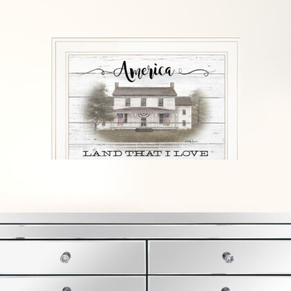 America Land That I Love White Framed Print Wall Art
