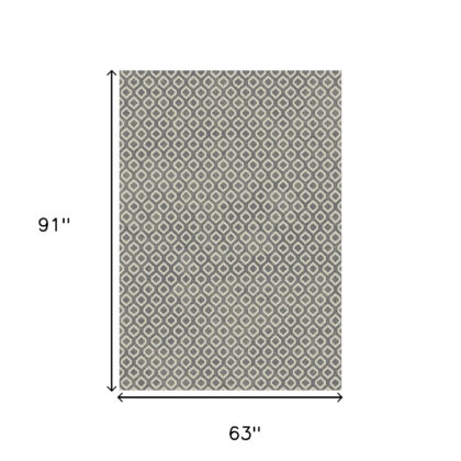 5' x 8' Beige and Gray Geometric Area Rug