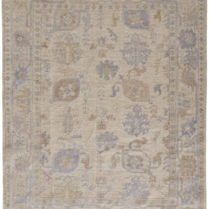 12' X 15' Beige and Blue Medallion Distressed Indoor Outdoor Area Rug