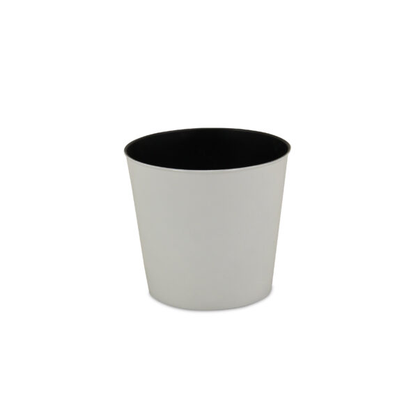 9" White Recycled Plastic Indoor Outdoor Round Pot Planter