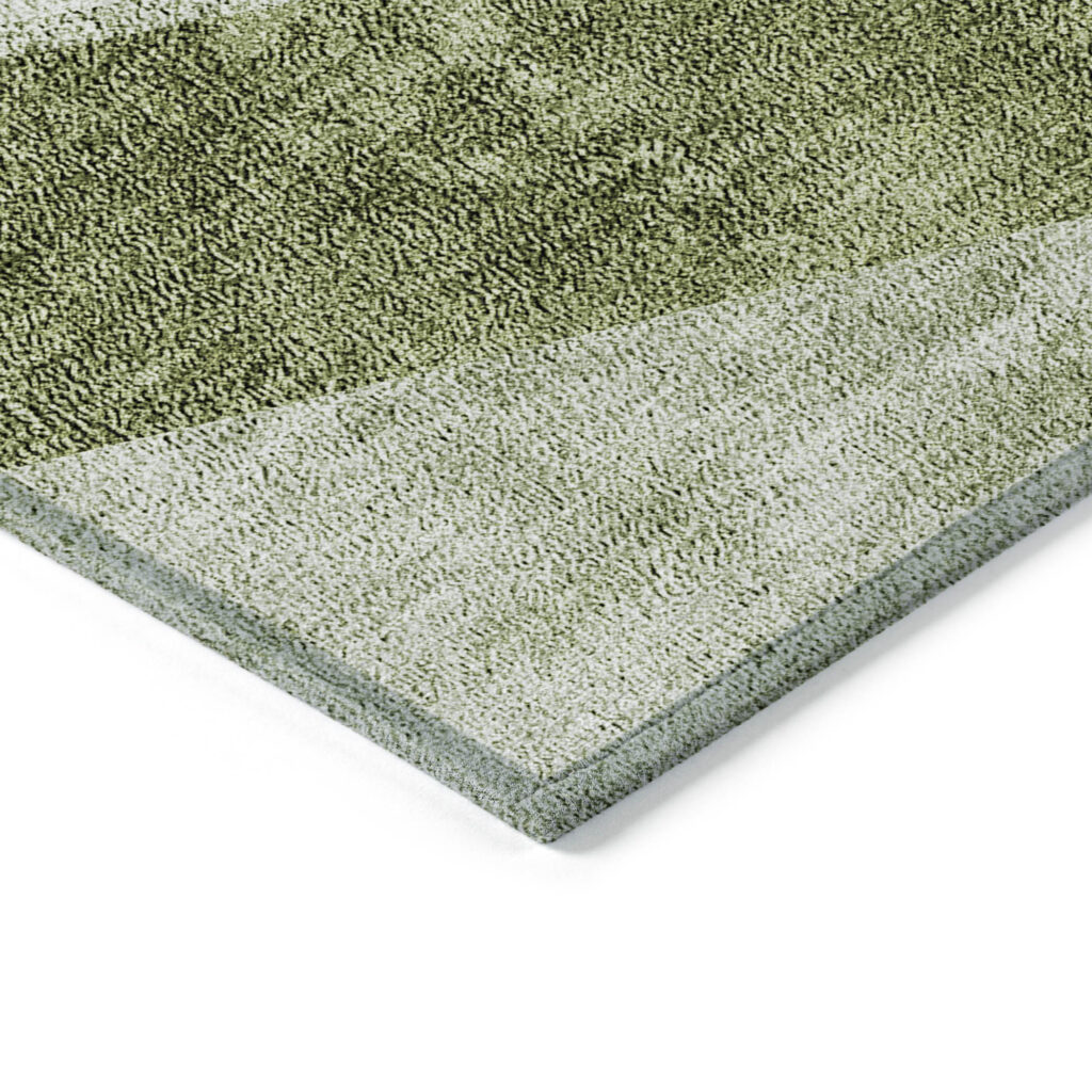 9' X 12' Olive Green And Artichoke Green Geometric Washable Indoor Outdoor Area Rug