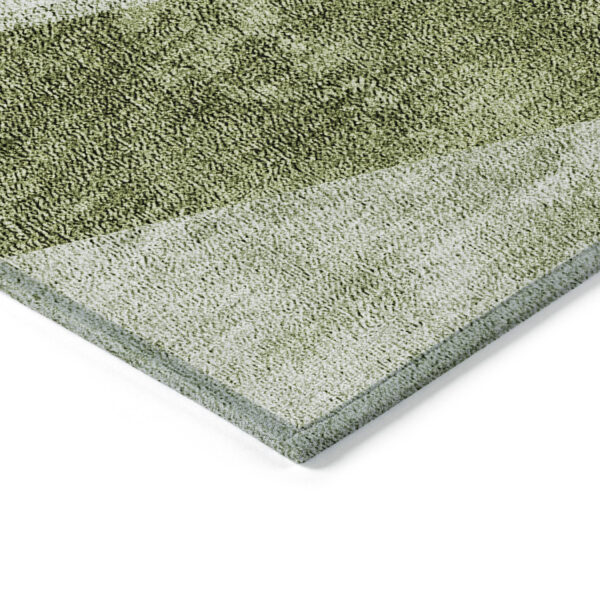 9' X 12' Olive Green And Artichoke Green Geometric Washable Indoor Outdoor Area Rug