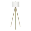63" Matte Gold Floor Lamp with Cream Drum Shade