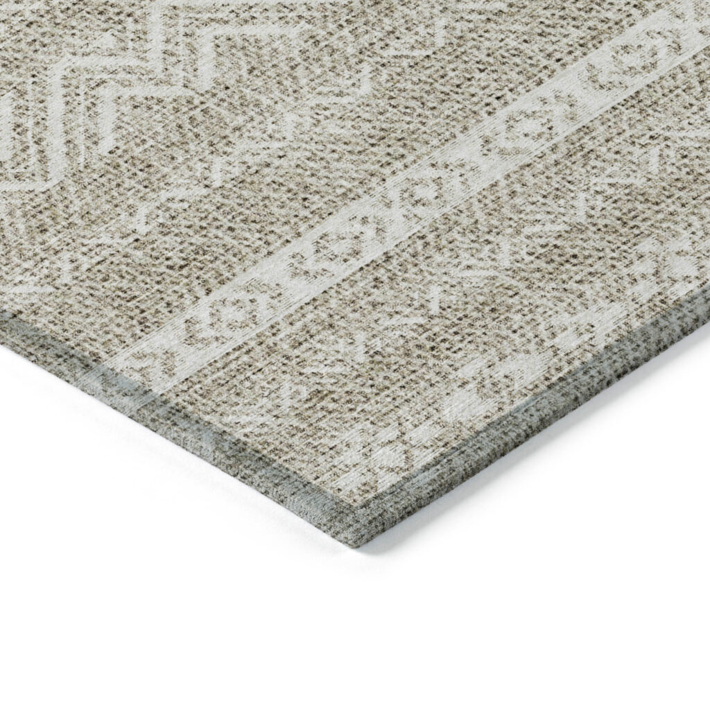 10' X 14' Beige And Ivory Southwestern Washable Indoor Outdoor Area Rug