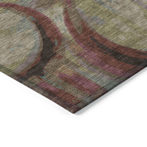 10' X 14' Taupe Beige And Blush Geometric Washable Indoor Outdoor Area Rug