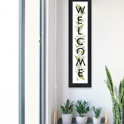 Welcome Sign II 2 Black Framed Print Wall Art