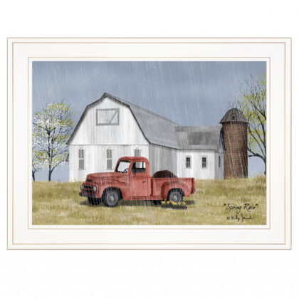 Spring Rain 2 White Framed Print Wall Art
