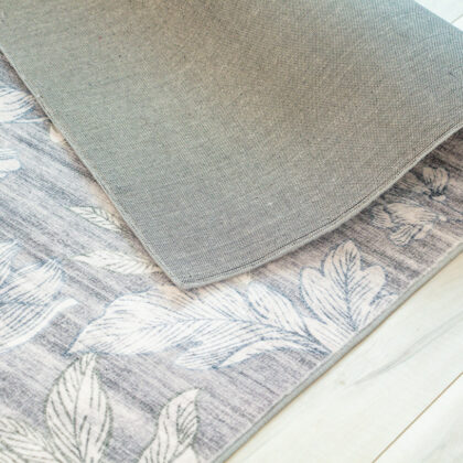 5' x 8' Gray and Beige Floral Area Rug