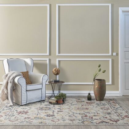 78 X 114 Ivory  Wool Rug