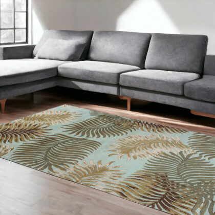 5' X 8'  Wool Aqua Area Rug