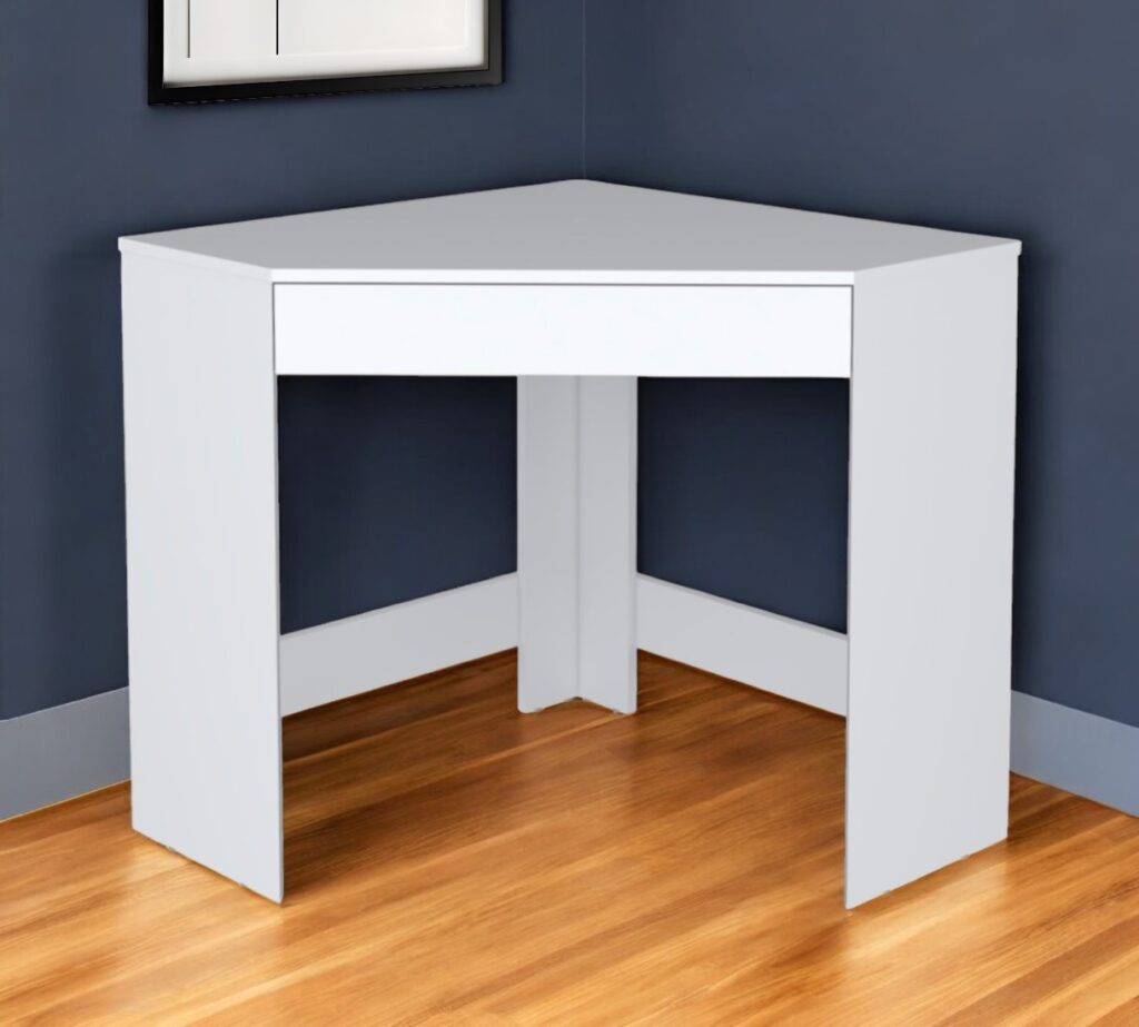 30" White Wood Corner Computer Desk