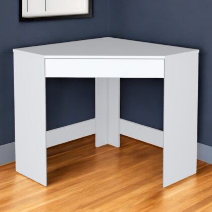 30" White Wood Corner Computer Desk