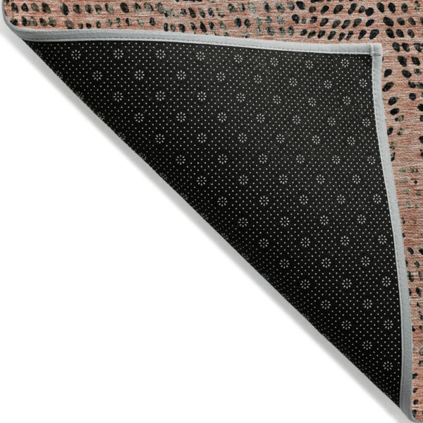 3' X 5' Salmon Charcoal And Beige Geometric Washable Indoor Outdoor Area Rug