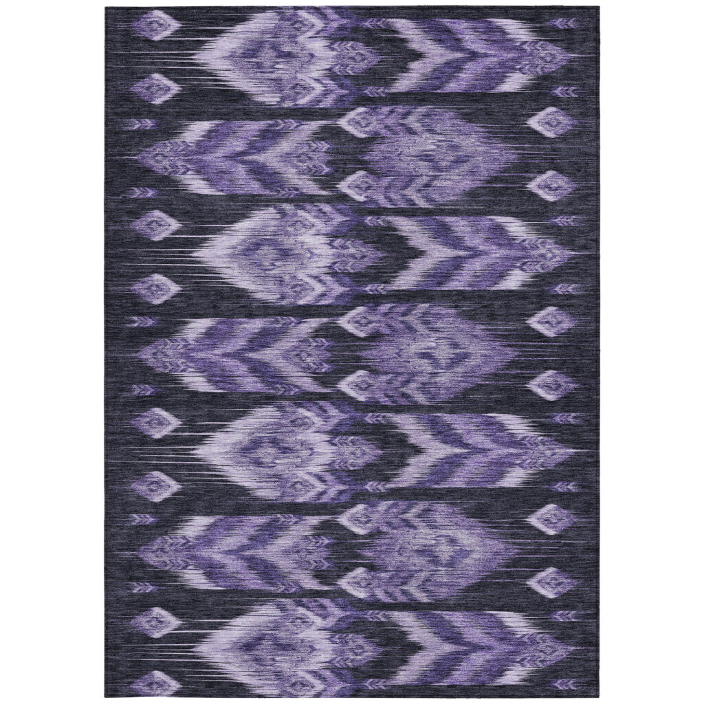10' X 14' Purple Lavender And Plum Southwestern Washable Indoor Outdoor Area Rug