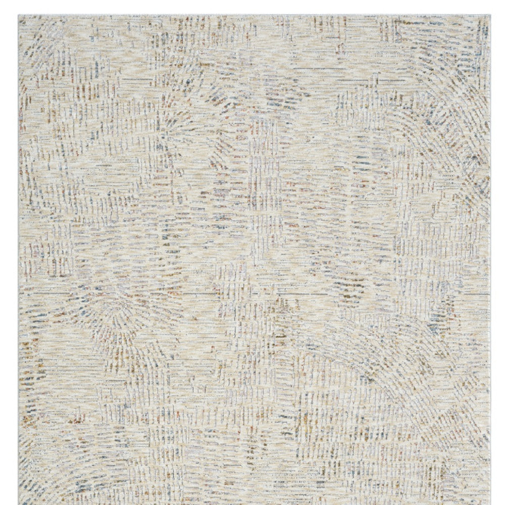 2' x 3' Ivory and Gray Abstract Area Rug