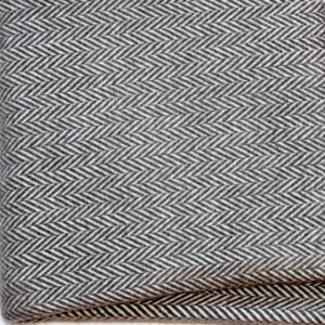Dark Grey and White Dreamy Soft Herringbone Throw Blanket