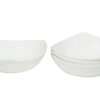 White Six Piece Triangle Bone China Service For Six Bowl Set
