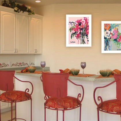 Set Of Two Garden Flowers White Framed Print Wall Art