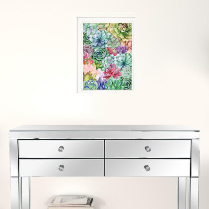 Succulents Paradise 2 White Framed Print Wall Art