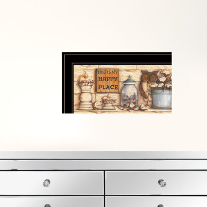 Set Of Two My Happy Place 2 Black Framed Print Wall Art