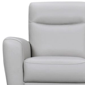 83" Gray And Brown Leather Sofa