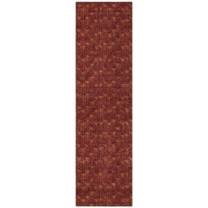 8' Runner Burgundy Geometric Washable Non Skid Indoor Outdoor Runner Rug